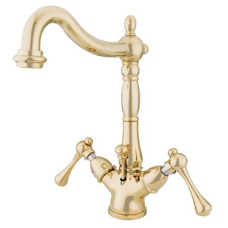 Kingston Brass KS1432BL 2-Handle Bathroom Faucet W/Brass Pop-Up & Cover Plate, Brass KS1432BL